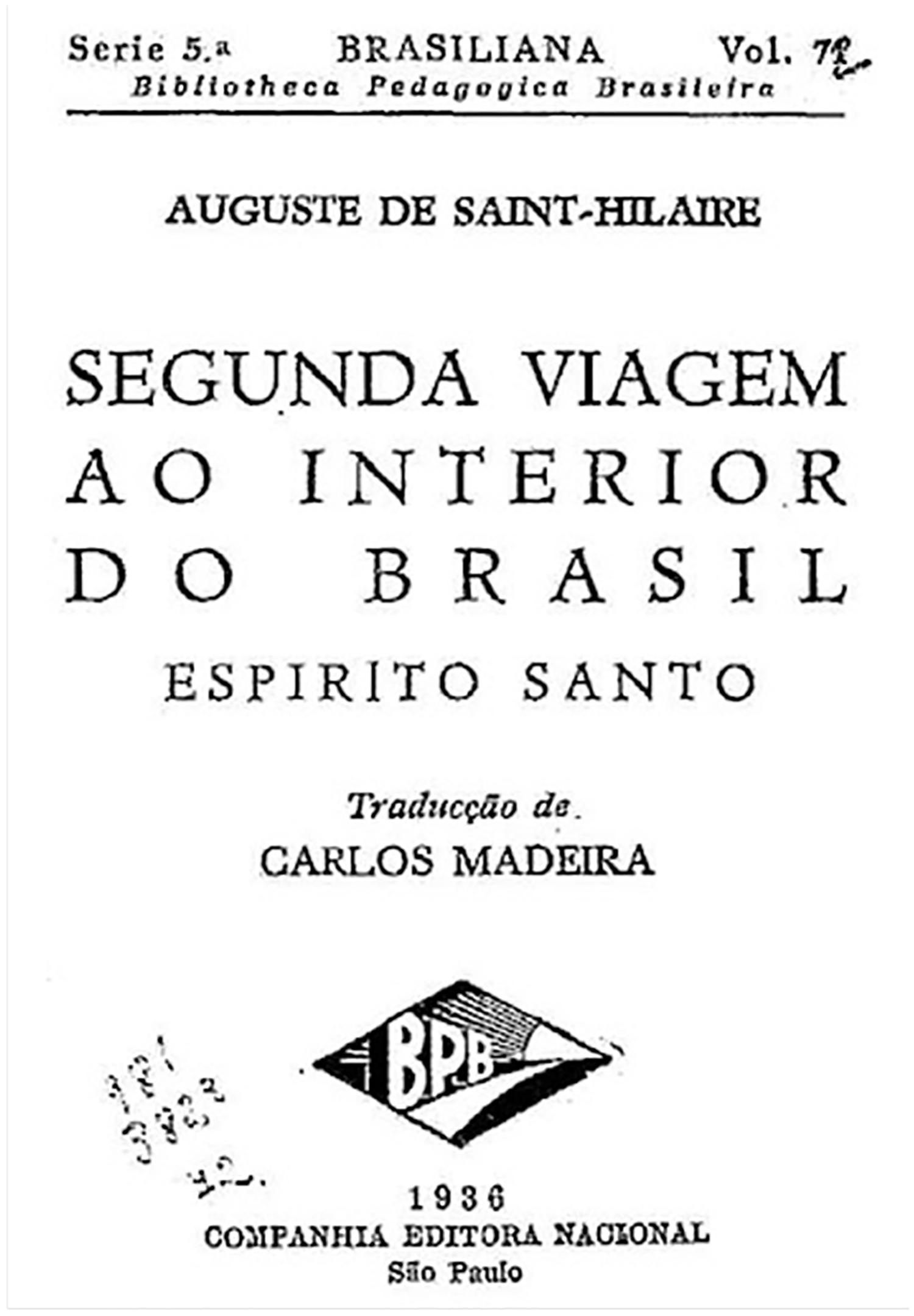 IMAGEM LIVRO SEGUNDA VIAGEM AO INTERIOR DO BRASIL