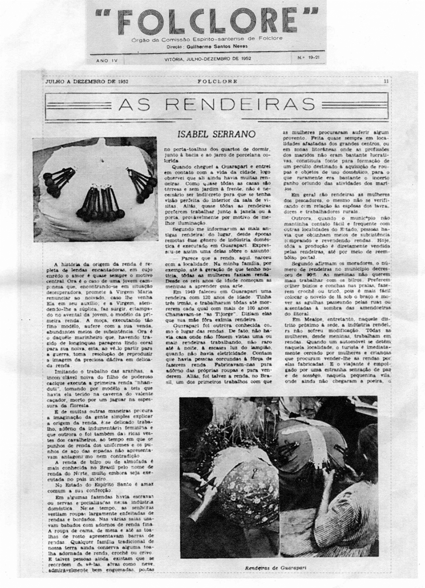 IMAGEM JORNAL FOLCLORE CAPIXABA - RENDA DE BILRO