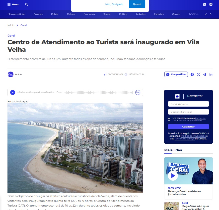 IMAGEM PONTO DE MEMÓRIA BARRA DE RENDA - MATÉRIA SITE JORNAL FOLHA VITÓRIA 2019