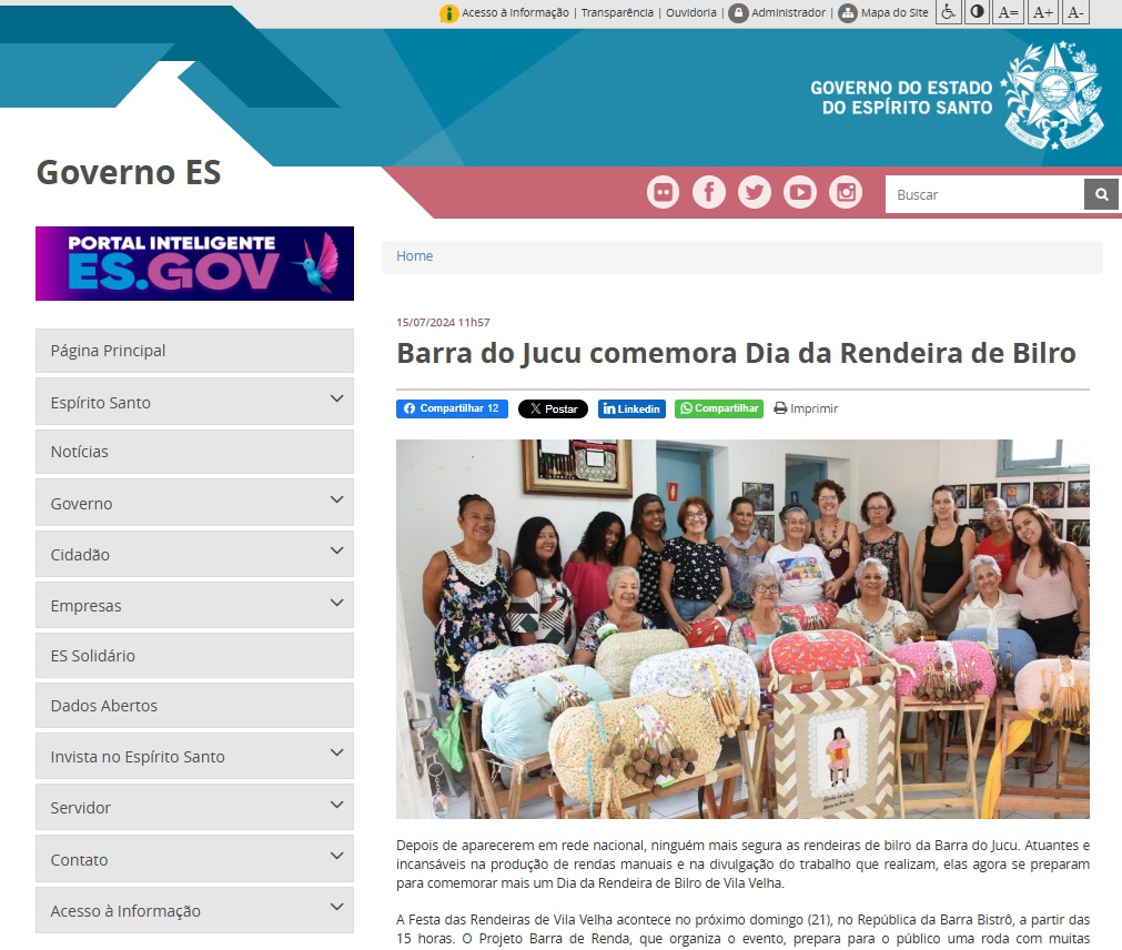 MATÉRIA SITE GOVERNO ESPÍRITO SANTO -0 PONTO DE MEMÓRIA BARRA DE RENDA 01